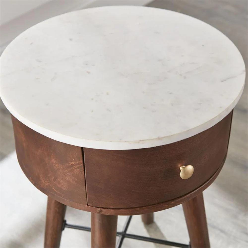 Bangalore Marble Top Side Table by Steve Silver Company - Image 2