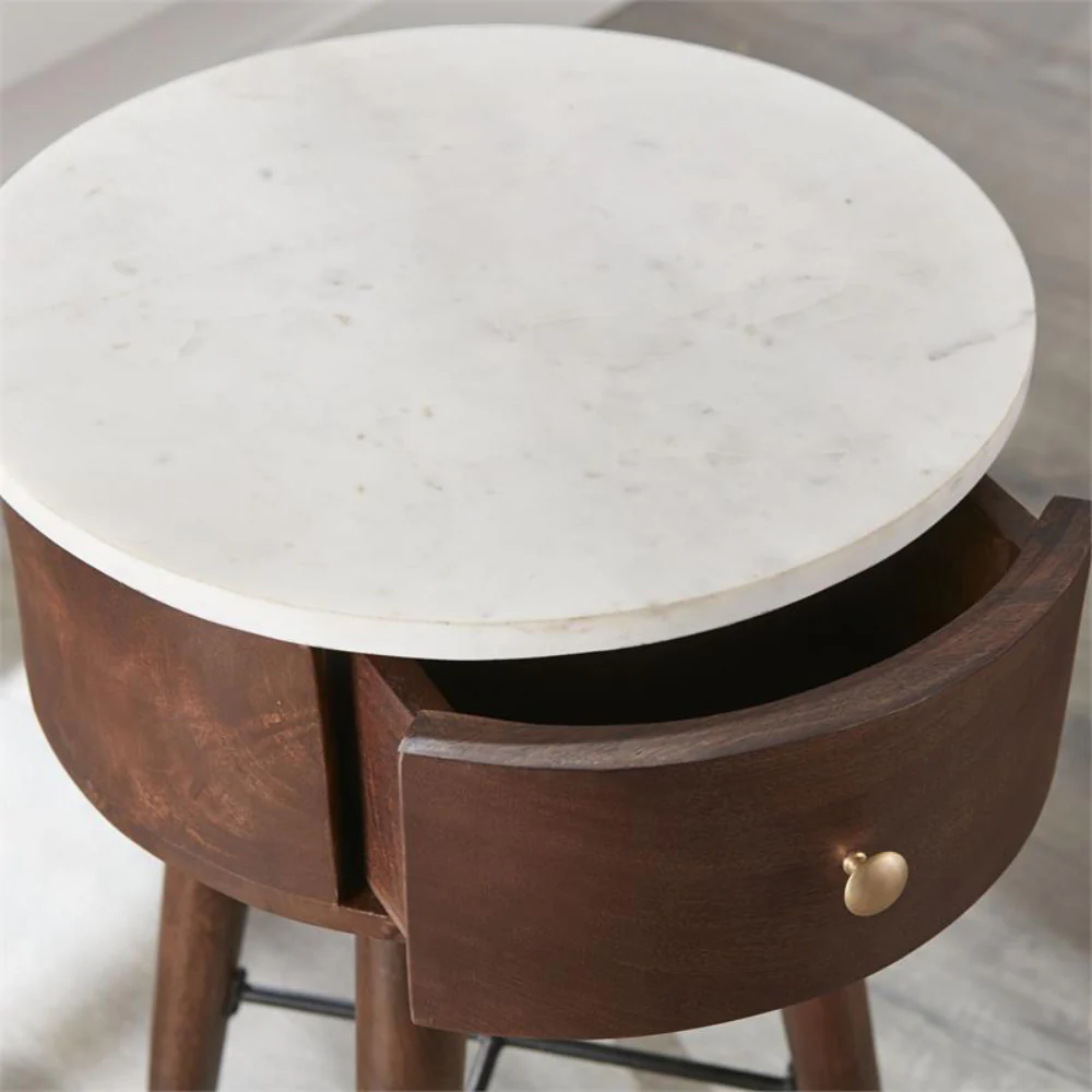 Bangalore Marble Top Side Table by Steve Silver Company - Image 3
