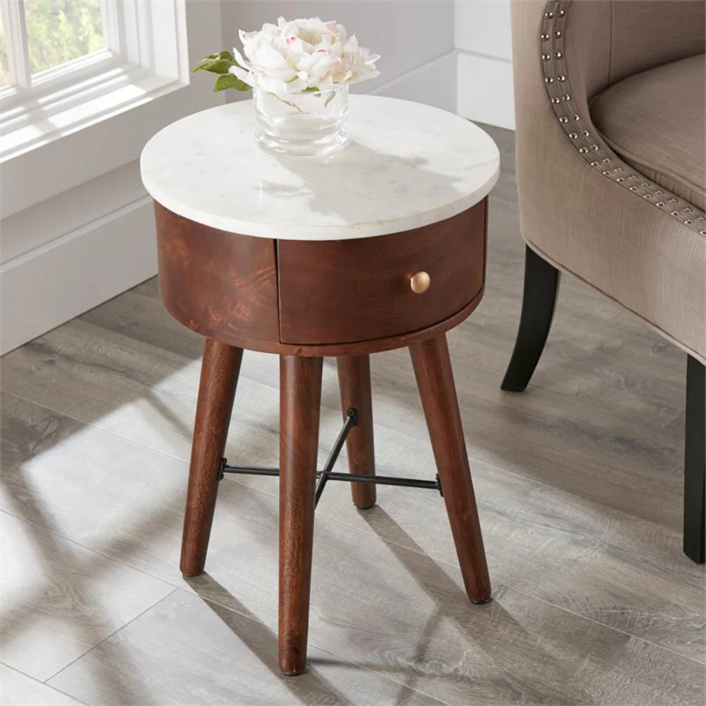 Bangalore Marble Top Side Table by Steve Silver Company - Image 4
