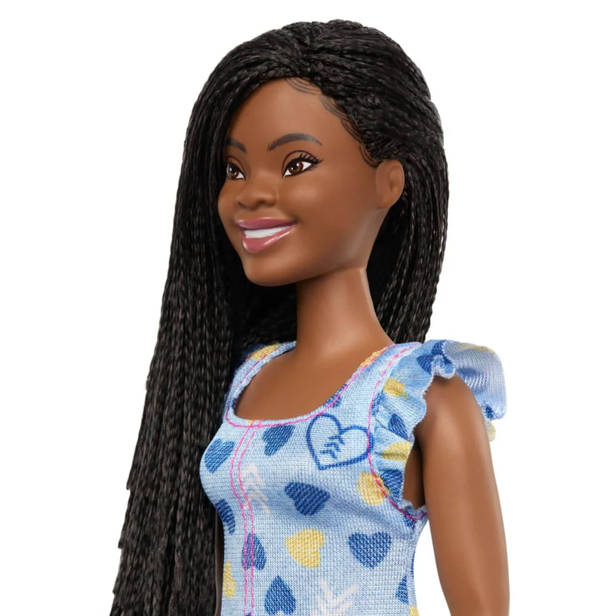 Barbie 11.5" Fashionistas Doll with Down Syndrome Wearing Heart-Print Dress - Image 3