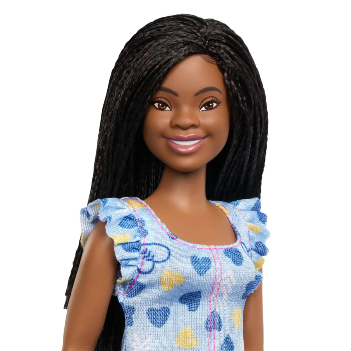 Barbie 11.5" Fashionistas Doll with Down Syndrome Wearing Heart-Print Dress - Image 4