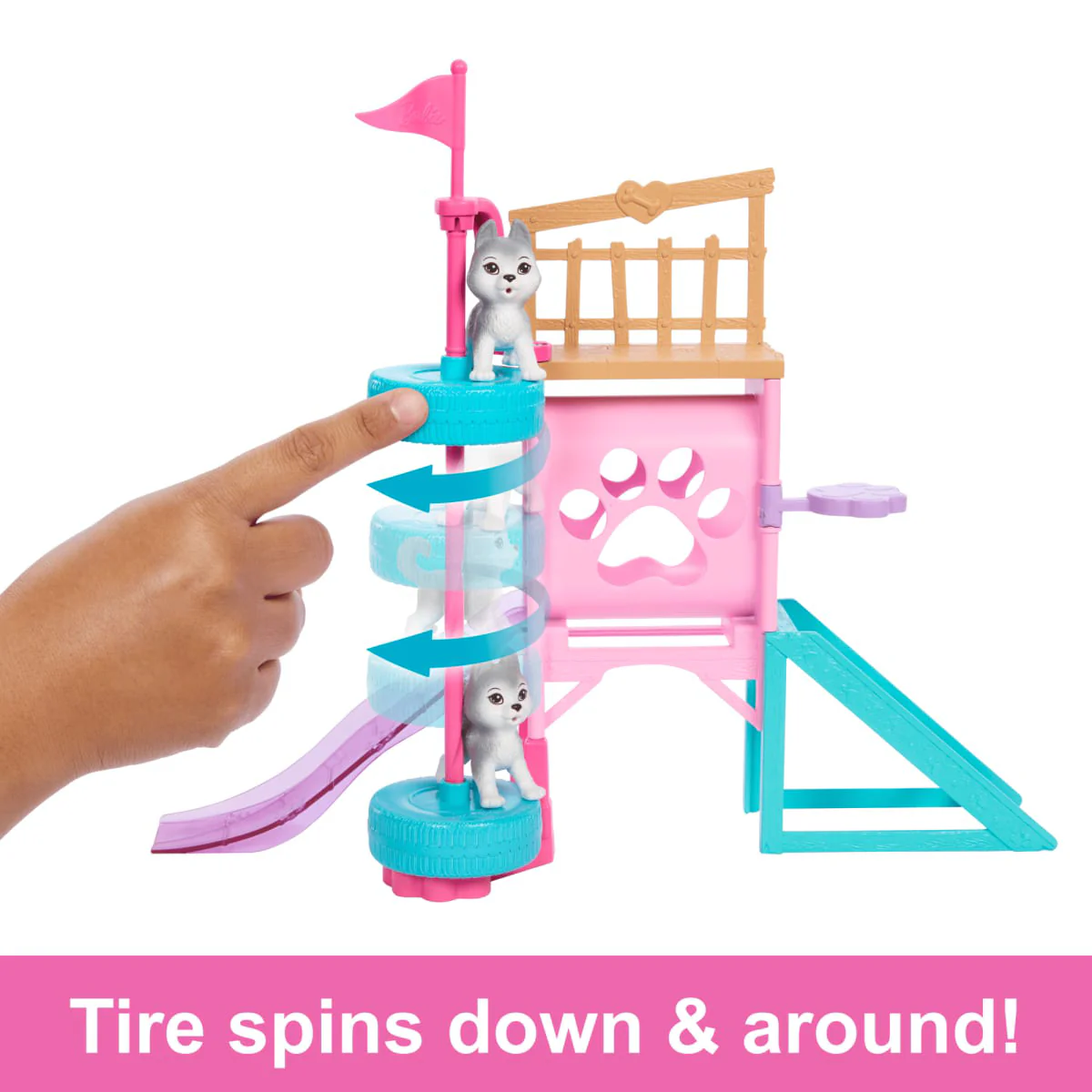 Barbie And Stacie To The Rescue Puppy Playground Playset with 3 Pet Dog Figures - Image 2