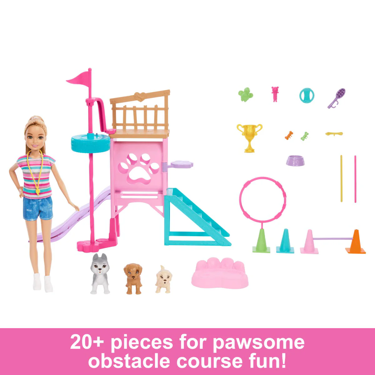 Barbie And Stacie To The Rescue Puppy Playground Playset with 3 Pet Dog Figures - Image 4