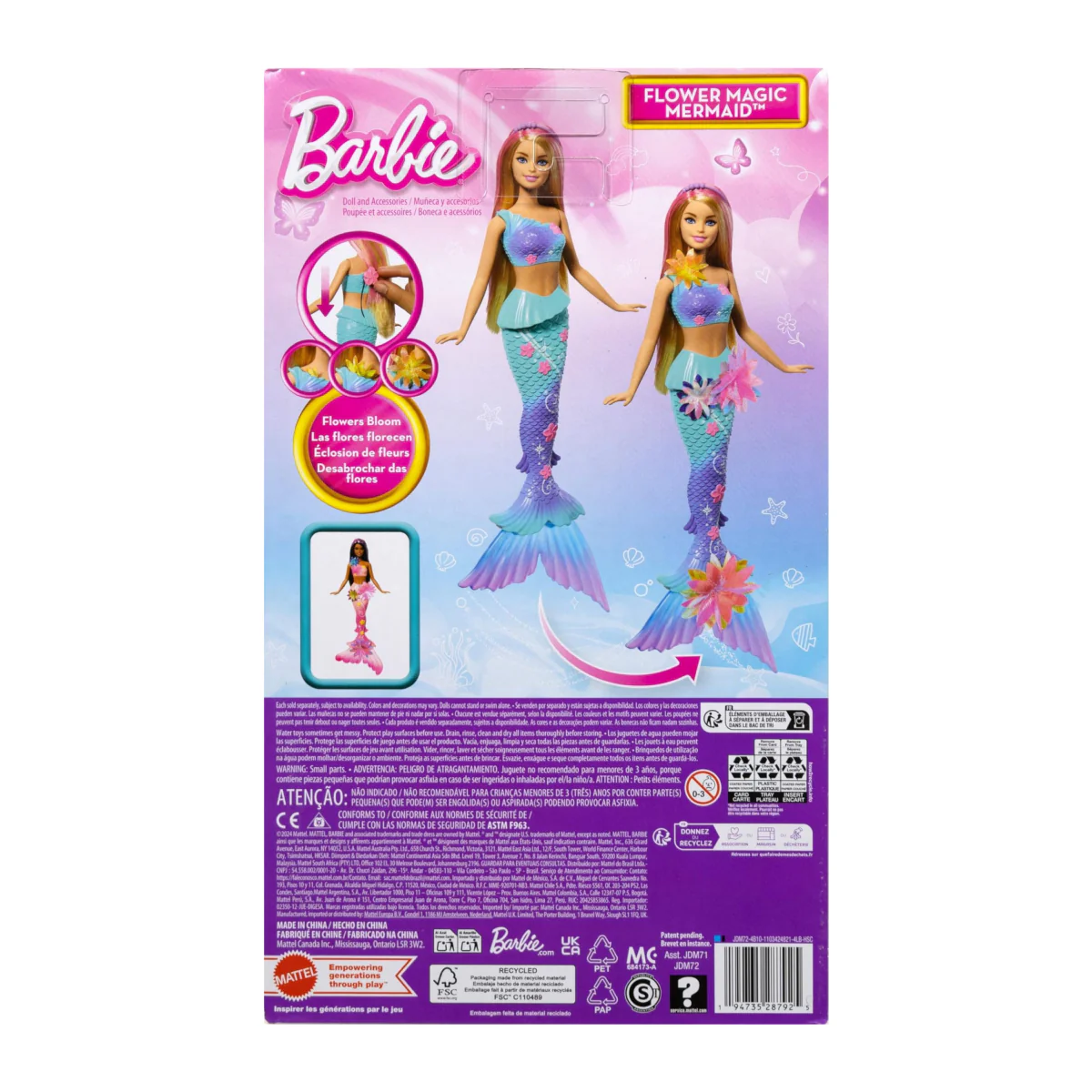 Barbie Flower Magic Mermaid Blonde Doll - Assortment - Image 2