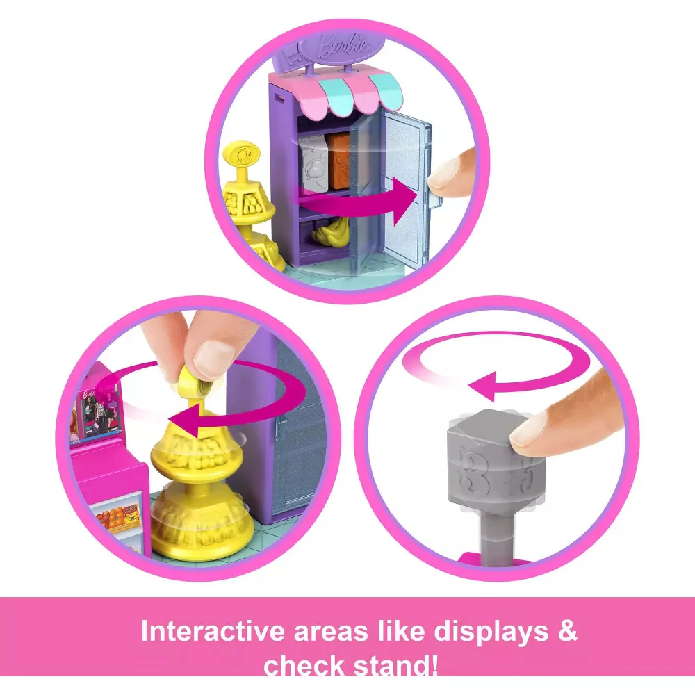 Barbie Mini Barbieland Collectible Supermarket Playset with 1.5" Barbie Doll - Image 3