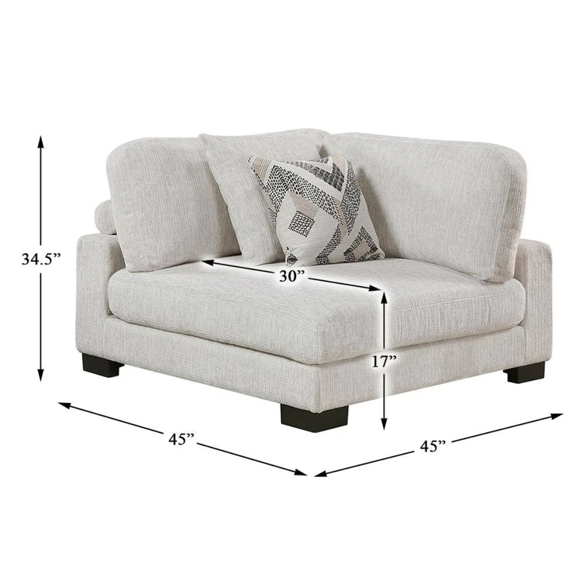 Beane 17" Arm Chair with Removable Cushions by Lazzara - Beige - Image 7