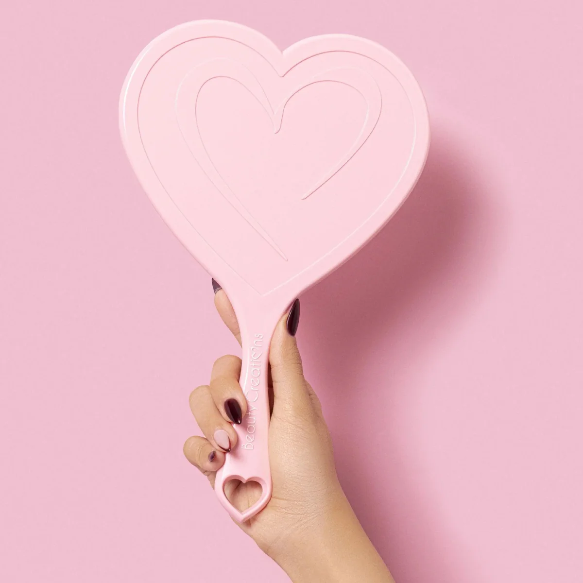 Beauty Creations Handheld Heart Mirror - Pink - Image 5