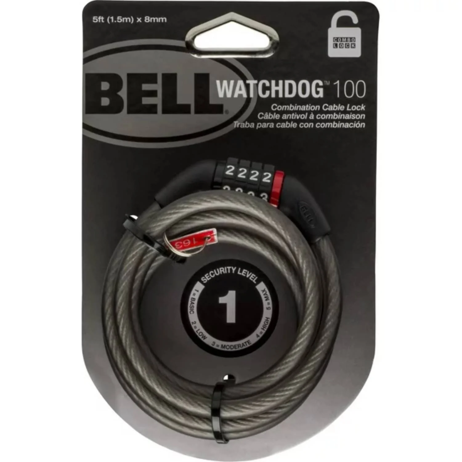 Bell Sports Watchdog  4-digit Cable Lock - Black - Image 2