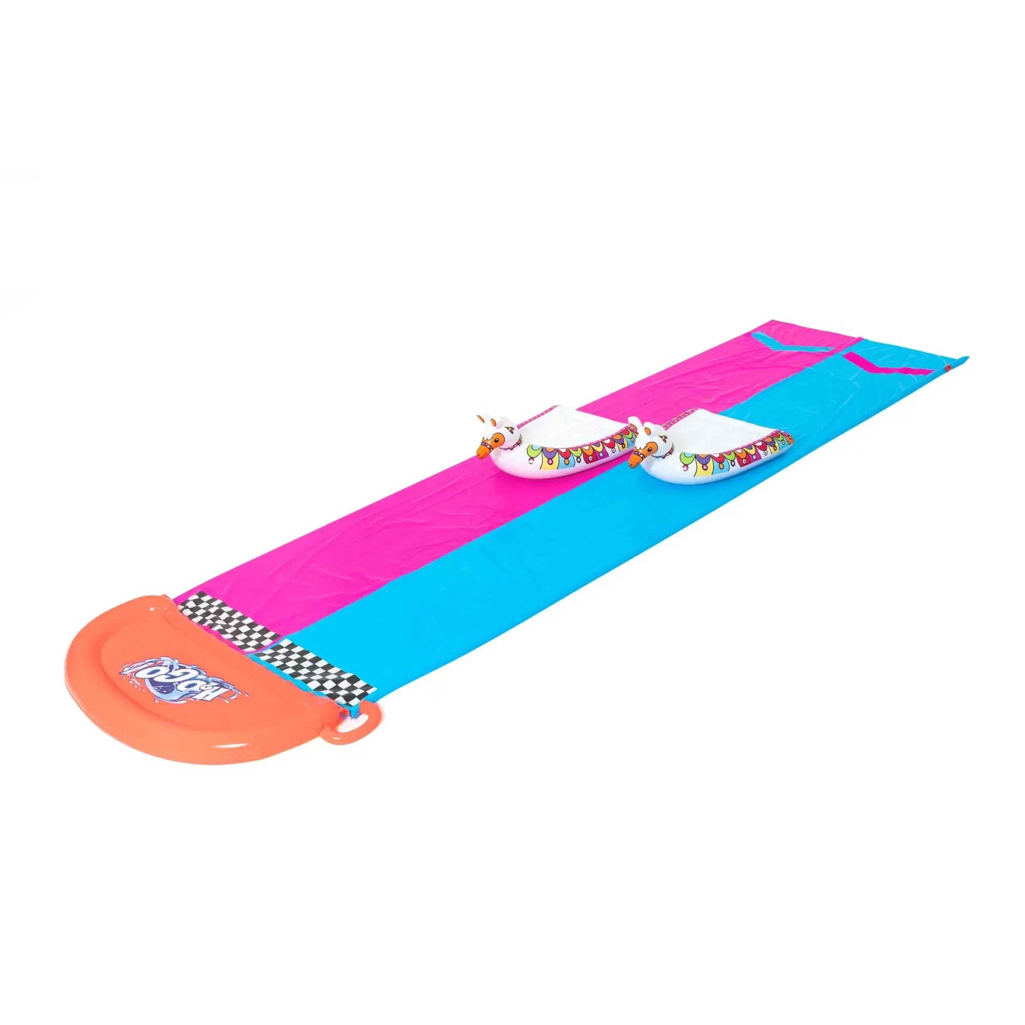 Bestway H2OGO! Llama Rama Double Race Water Slide with Two Surf Riders