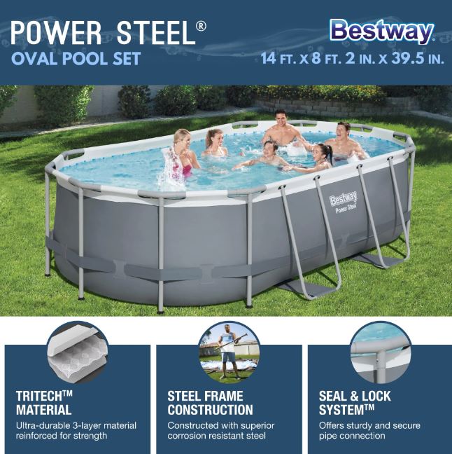 Bestway Power Steel 14' X 8'2" X 39.5" Above Ground Pool Set - Image 6