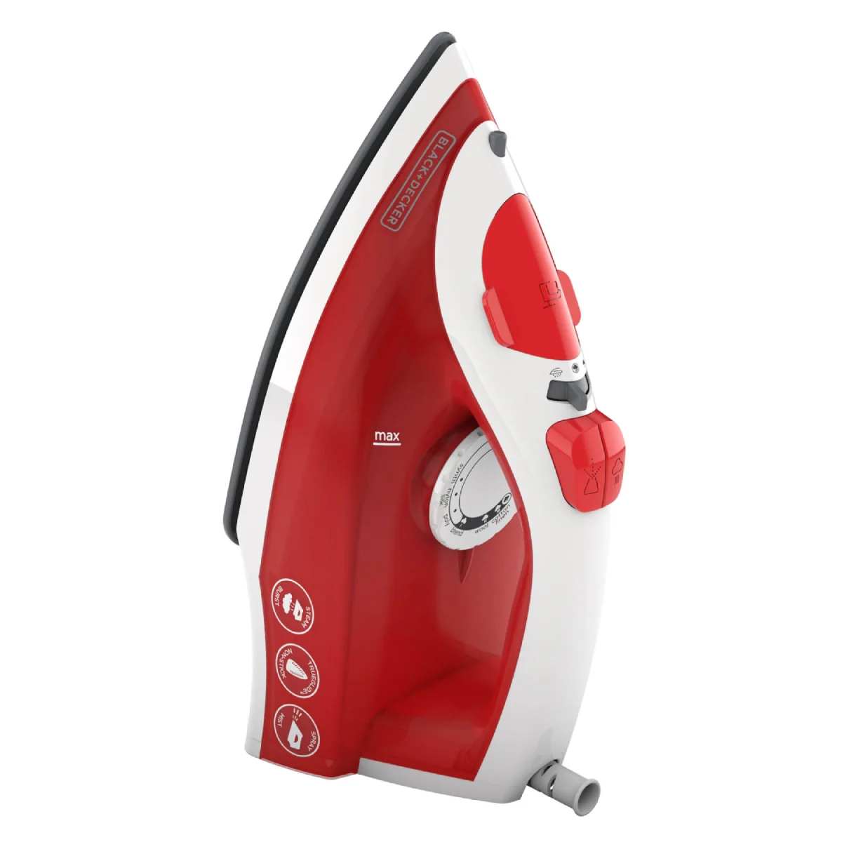 BLACK+DECKER TrueGlide Variable Control Compact Steam Iron with Nonstick Plate - Red - Image 2
