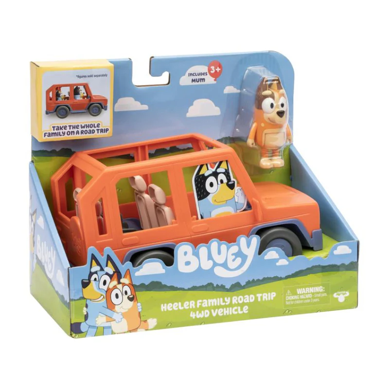 Bluey Heeler Family Road Trip 4WD Vehicle Toy - Orange - Image 4