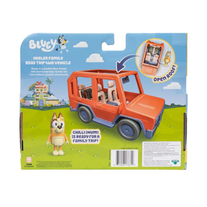 Bluey Heeler Family Road Trip 4WD Vehicle Toy - Orange - Image 5
