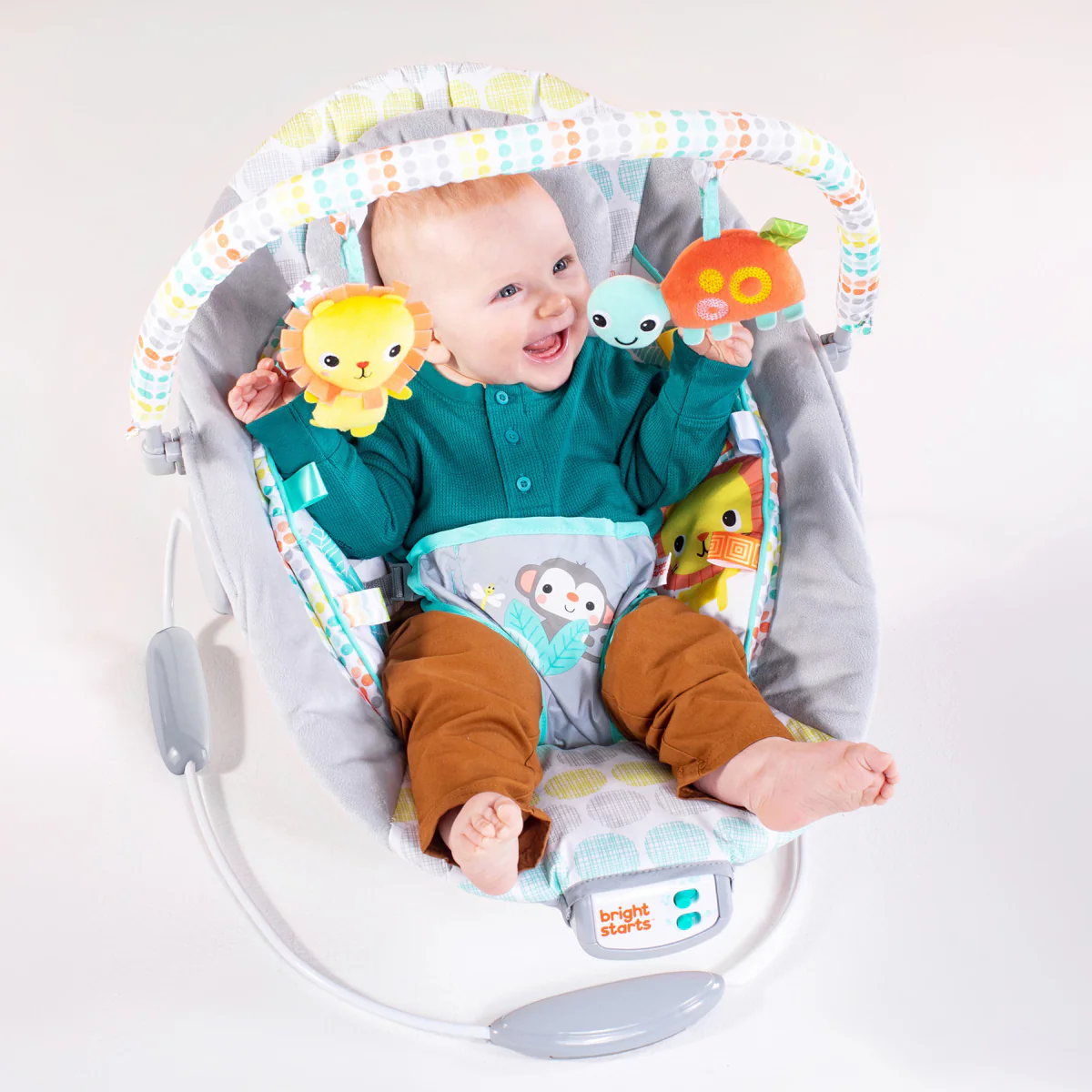 Bright Starts Bouncer Seat with Soothing Vibration and Melodies - Whimsical Wild - Image 10