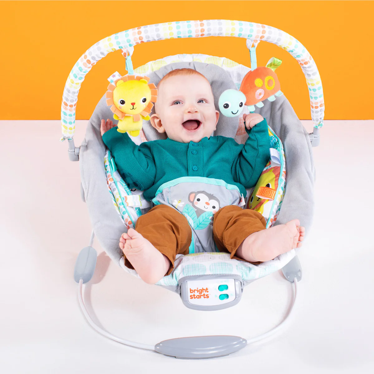 Bright Starts Bouncer Seat with Soothing Vibration and Melodies - Whimsical Wild - Image 11