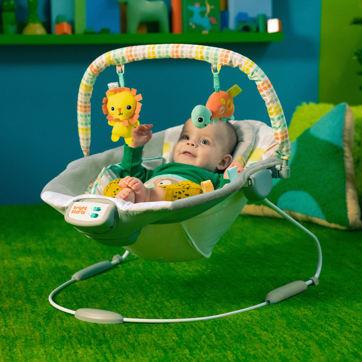 Bright Starts Bouncer Seat with Soothing Vibration and Melodies - Whimsical Wild - Image 12