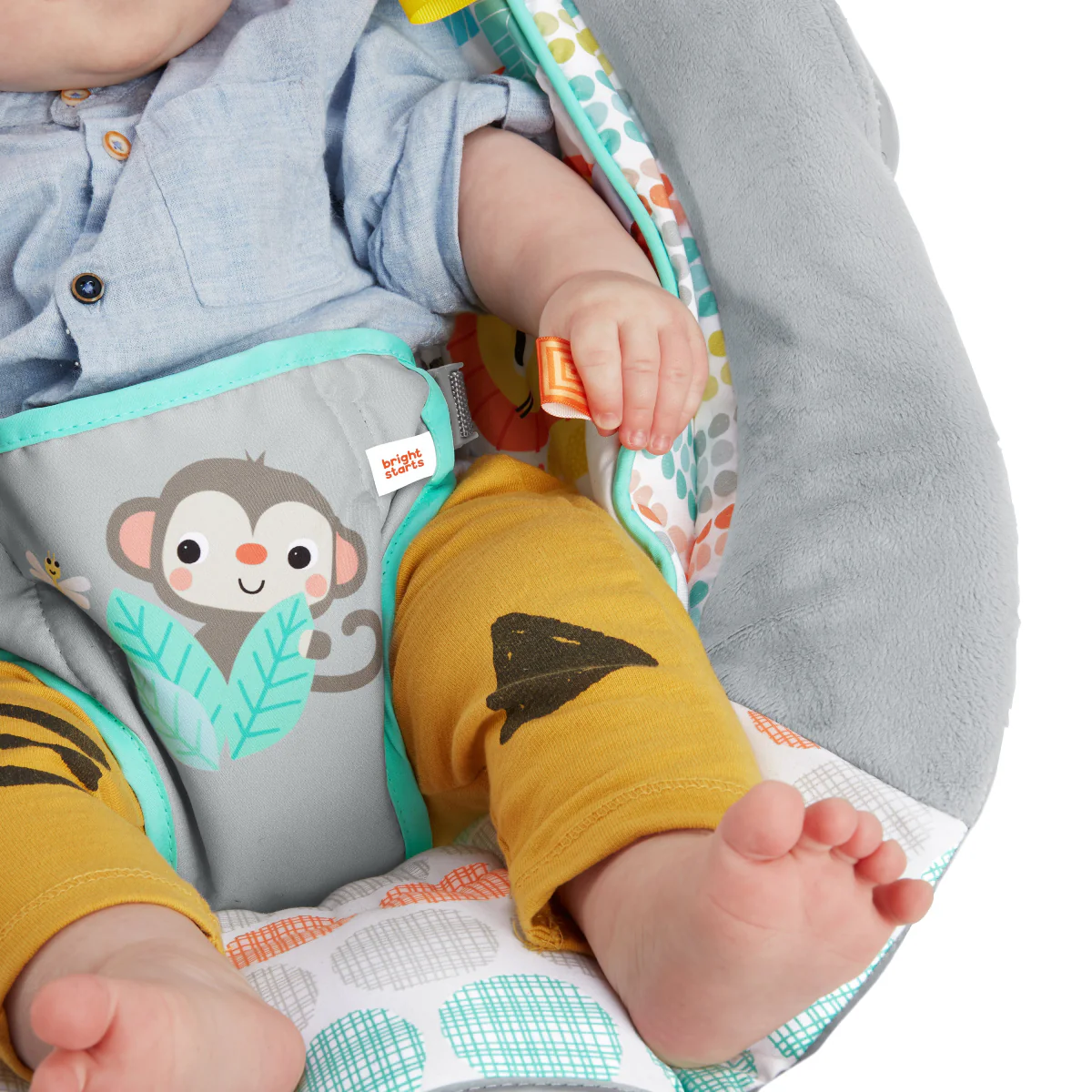 Bright Starts Bouncer Seat with Soothing Vibration and Melodies - Whimsical Wild - Image 5