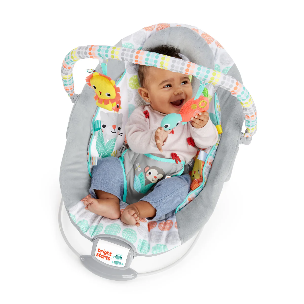 Bright Starts Bouncer Seat with Soothing Vibration and Melodies - Whimsical Wild - Image 7