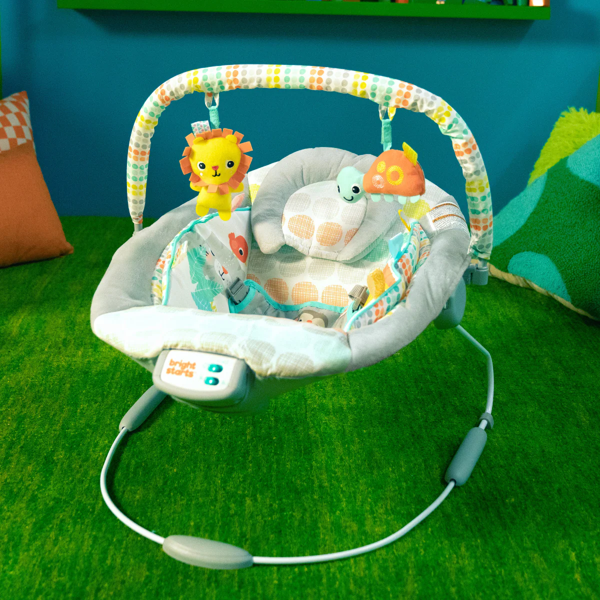 Bright Starts Bouncer Seat with Soothing Vibration and Melodies - Whimsical Wild - Image 9