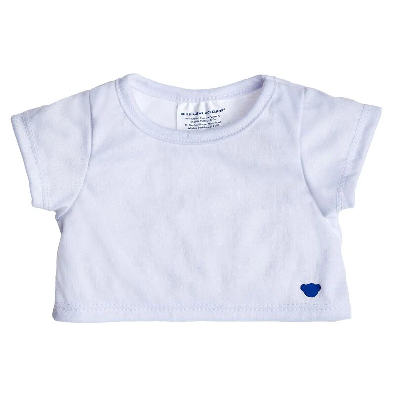 Build-A-Bear Classic T-Shirt for Stuffed Teddy Bear - White