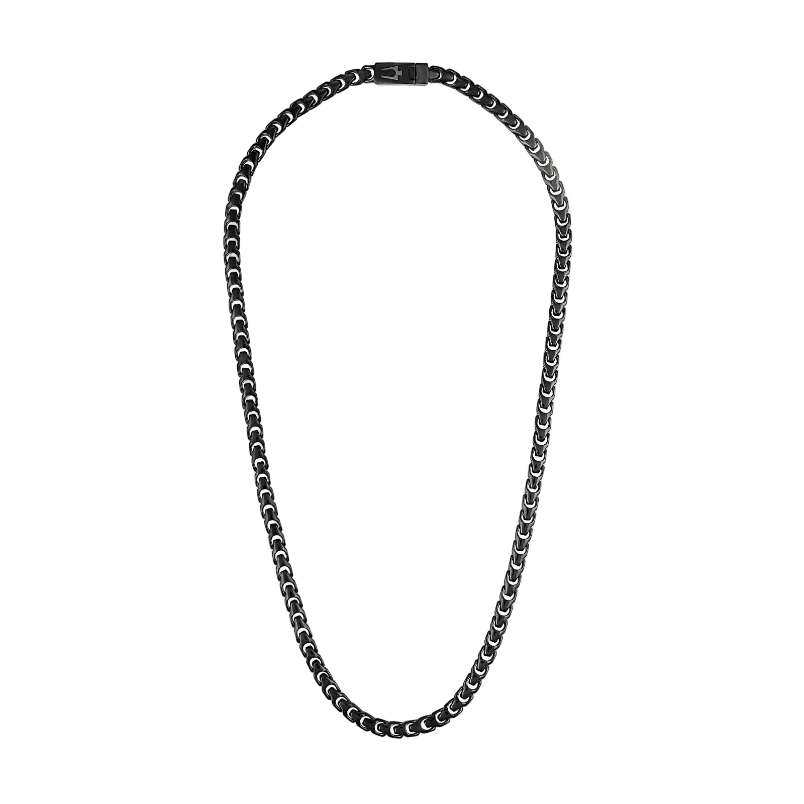 Bulova 22" Black Stainless Steel Link Necklace