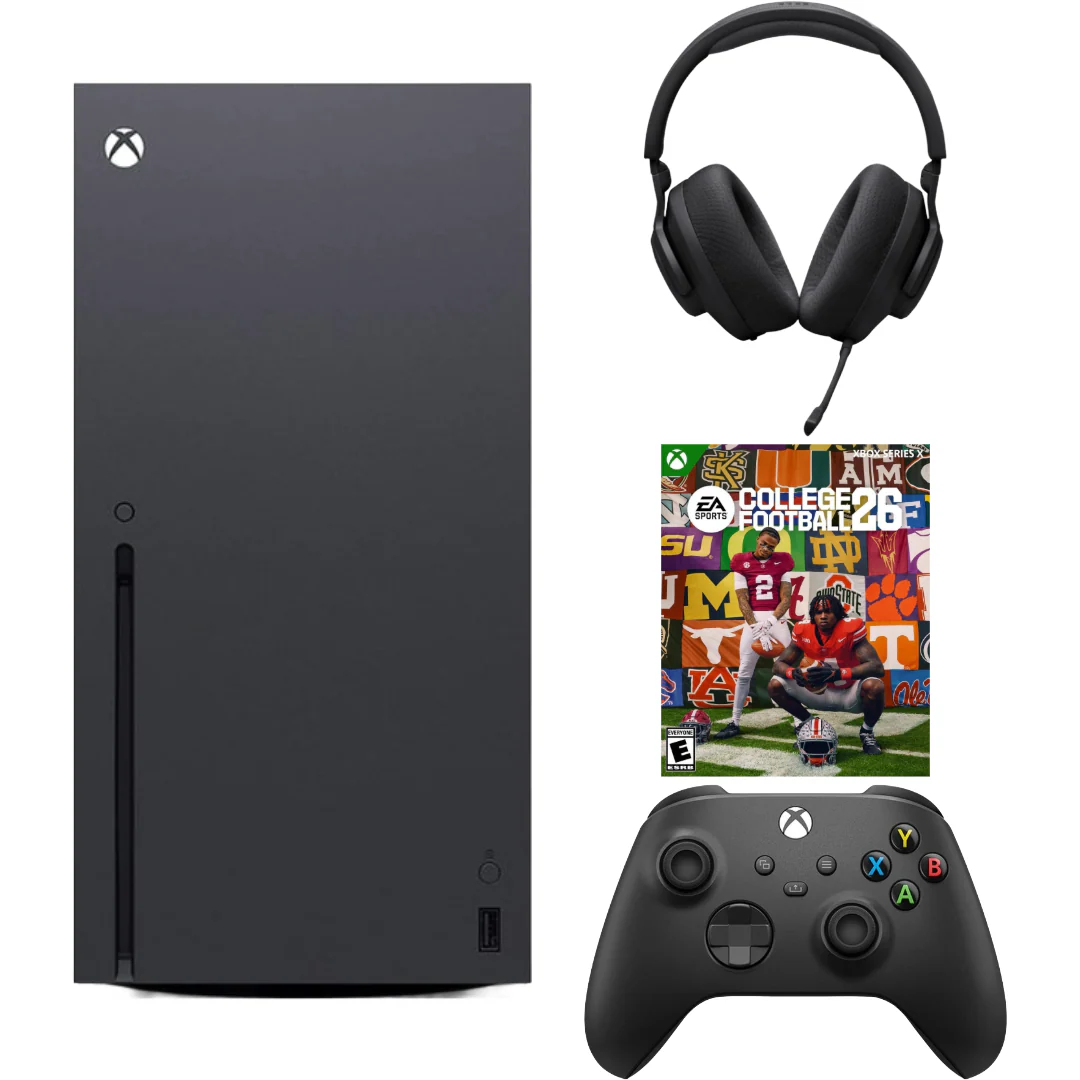 Bundle: Microsoft Xbox Series X 1TB Console + College Football 26 + JBL Quantum 360X Over-the-Ear Wireless Gaming Headset