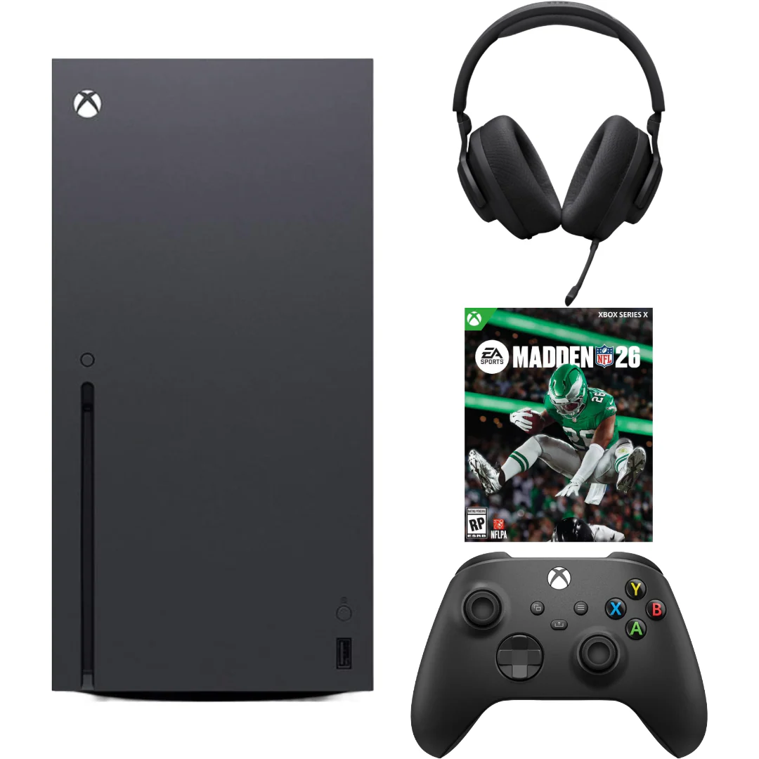 Bundle: Microsoft Xbox Series X 1TB Console + Madden NFL 26 + JBL Quantum 360X Over-the-Ear Wireless Gaming Headset