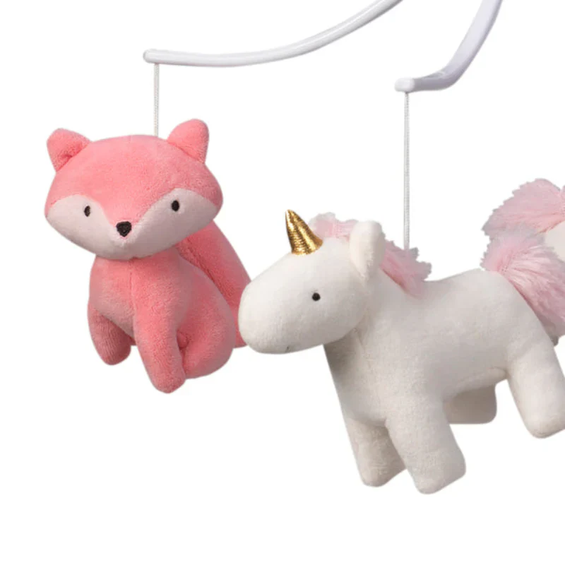 Bundle: Soho Baby Ellison Rustic White 4-in-1 Convertible Crib + Bedtime Originals Rainbow Unicorn and Fox Musical Baby Crib Mobile + Bedding Set + Diaper Stacker - Image 22