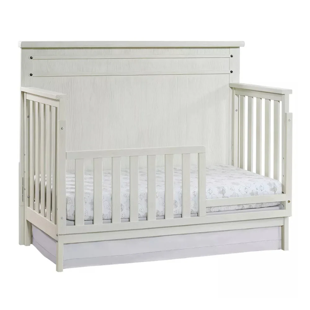Bundle: Soho Baby Ellison Rustic White 4-in-1 Convertible Crib + Bedtime Originals Rainbow Unicorn and Fox Musical Baby Crib Mobile + Bedding Set + Diaper Stacker - Image 6