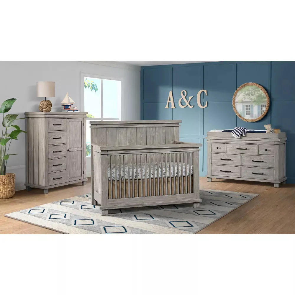 Bundle: Soho Baby Hampton Stone Wash 4-in-1 Convertible Crib + Bedtime Originals Roar Dinosaur Wall Decals + Crib Bedding Set (3 Pieces) + Fitted Crib Sheet - Image 9