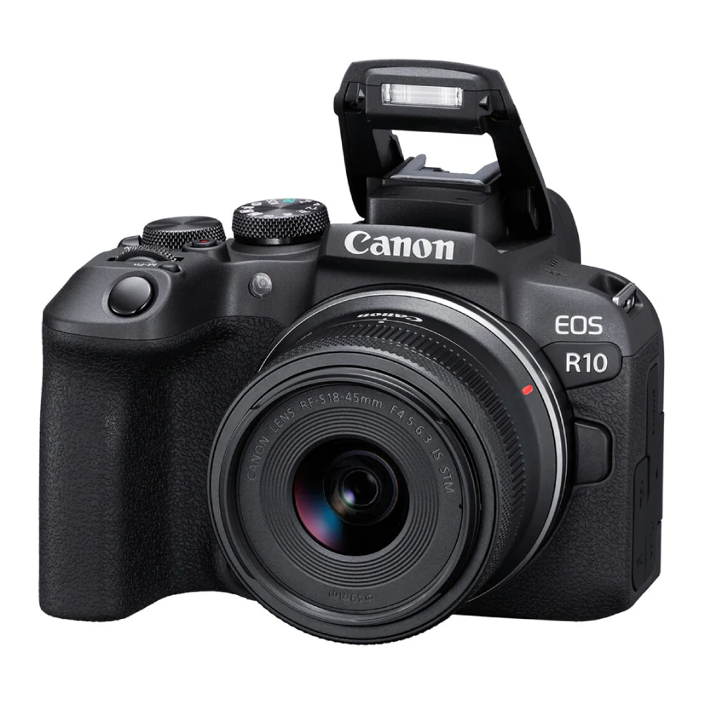 Canon - EOS R10 Mirrorless Camera with RF-S 18-45 f/4.5-6.3 IS STM Lens - Black - Image 2