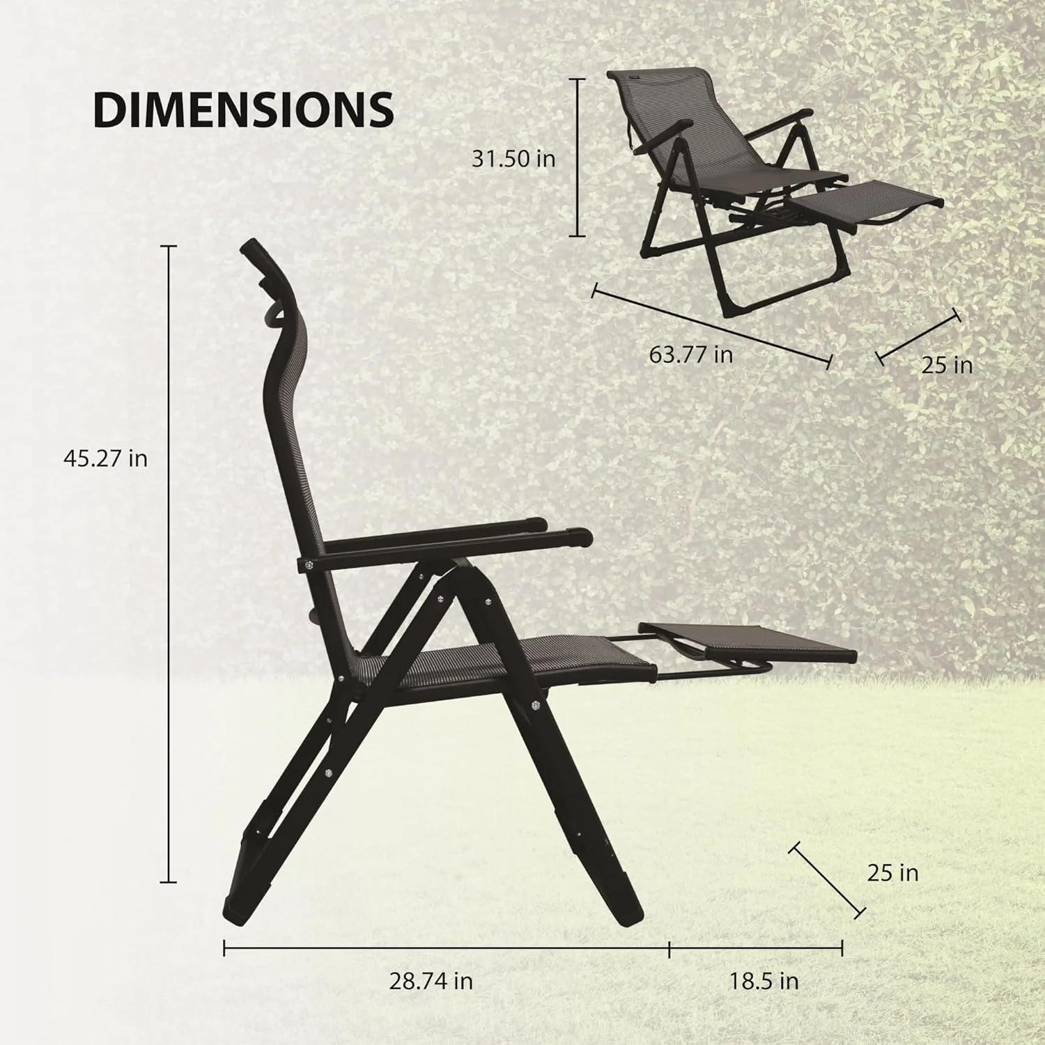 Caravan Sports Ergo+ Patio Folding Chair - Gray - Image 2