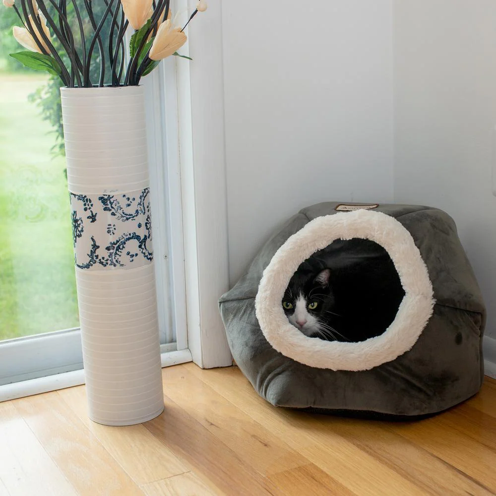 Cat Bed Gray Velvet - Image 7
