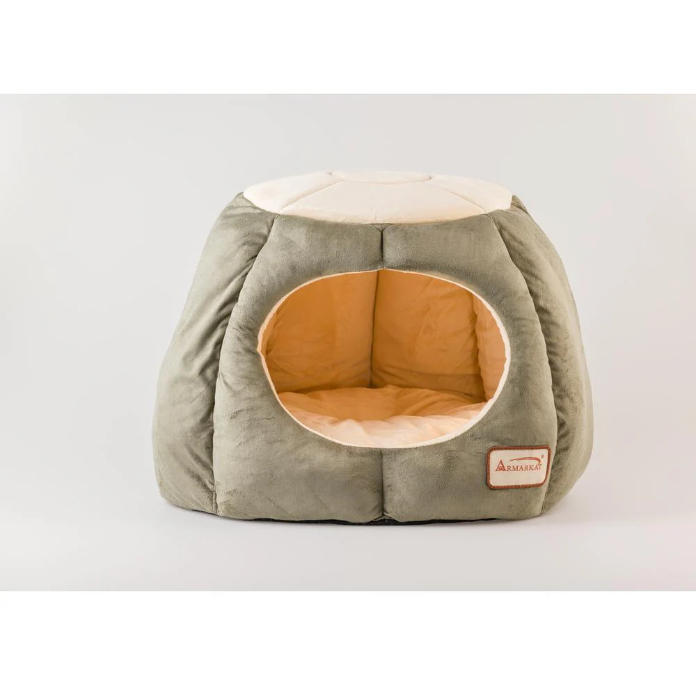 Cat Bed, Laurel Green And Beige - Image 13