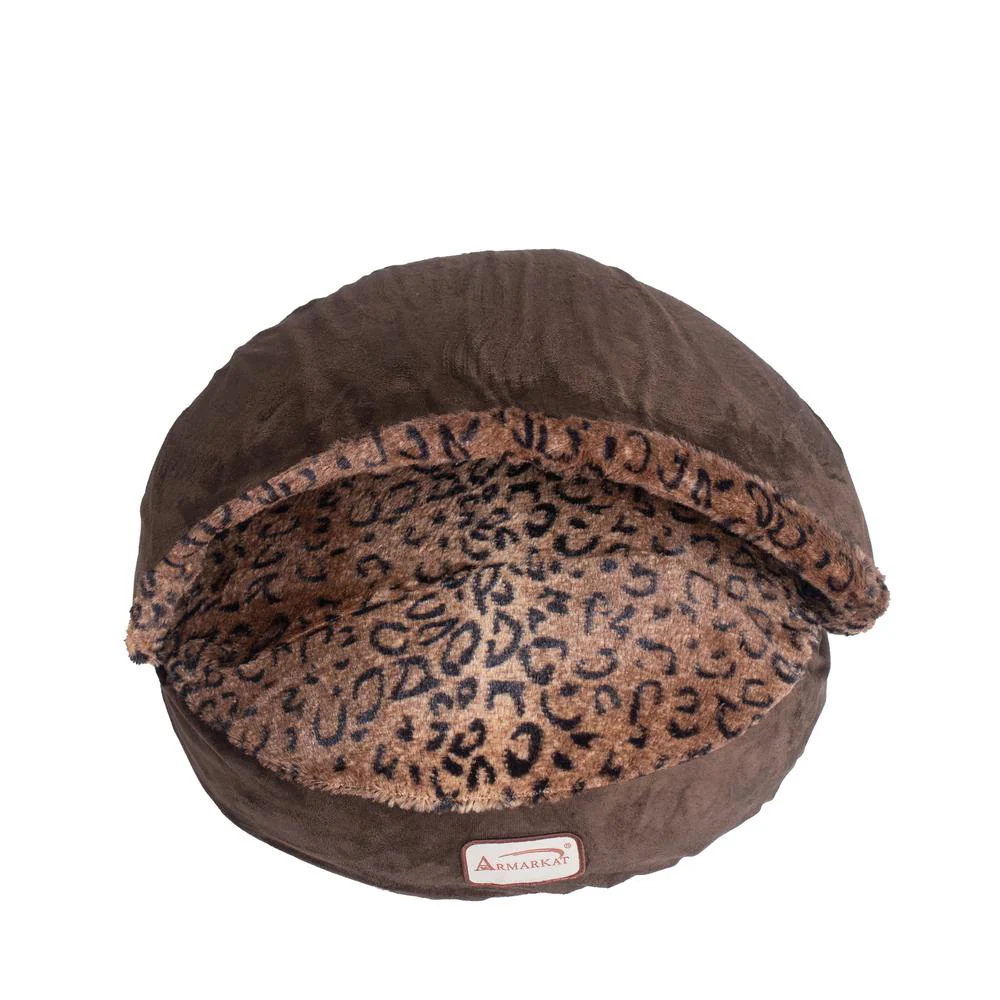 Cat Bed, Mocha And Leopard - Image 2