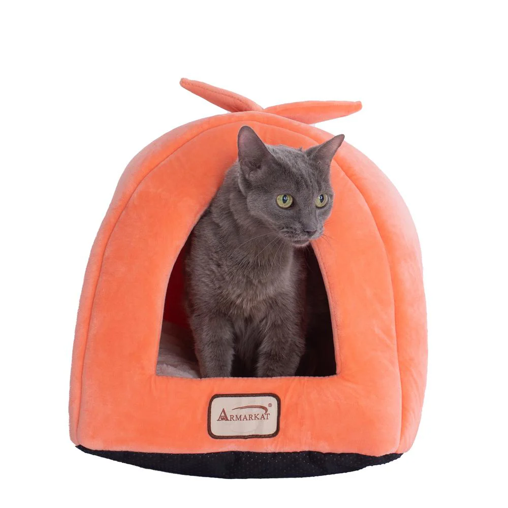 Cat Bed Orange And Ivory - Image 2