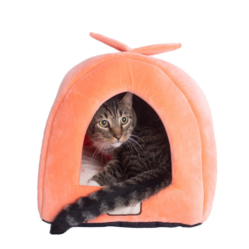 Cat Bed Orange And Ivory - Image 8