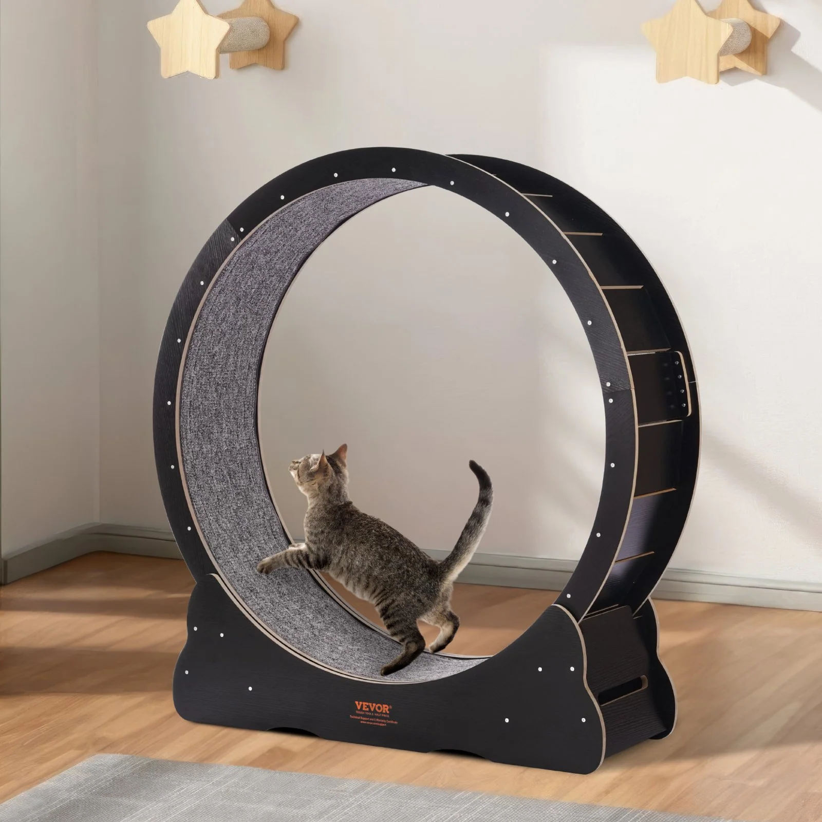 Cat Exercise Wheel 43.3" Large Cat Treadmill Wheel for Indoor Cats Black - Image 7