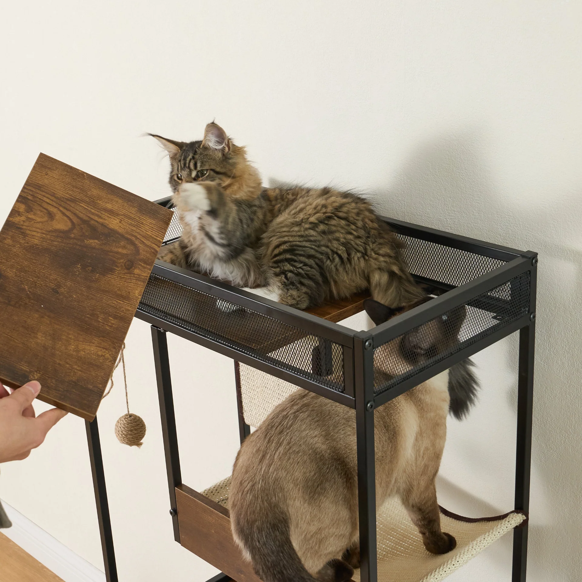 Cat Litter Box Enclosures with Cat Tree Tower, Cat Furniture ,Cat Cabinet - Image 15