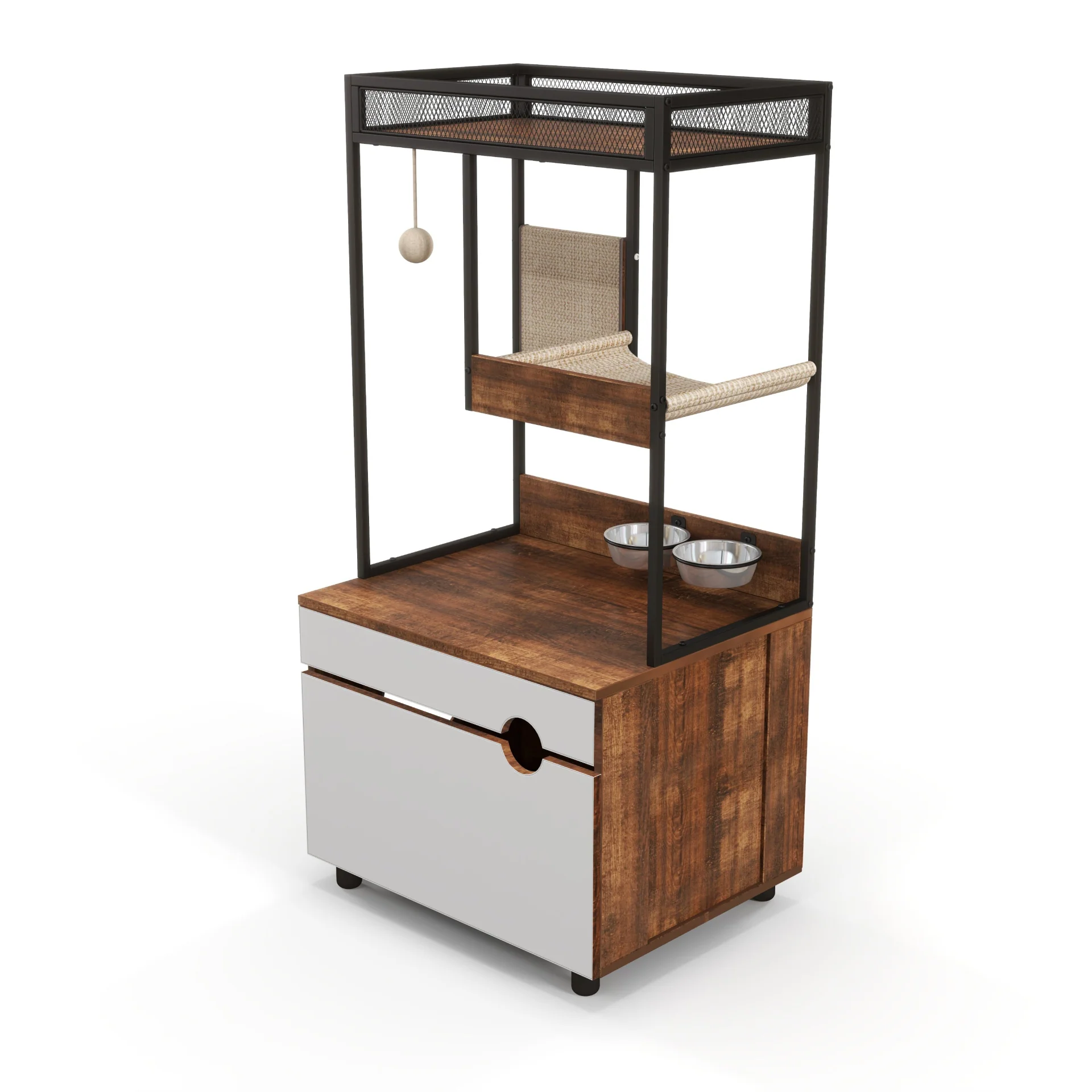 Cat Litter Box Enclosures with Cat Tree Tower, Cat Furniture ,Cat Cabinet - Image 18
