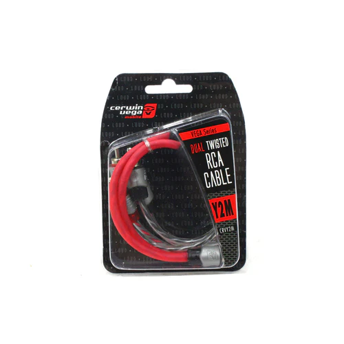 Cerwin-Vega CRVY2M 1 Female To 2 Male RCA Cable - Red - Image 2