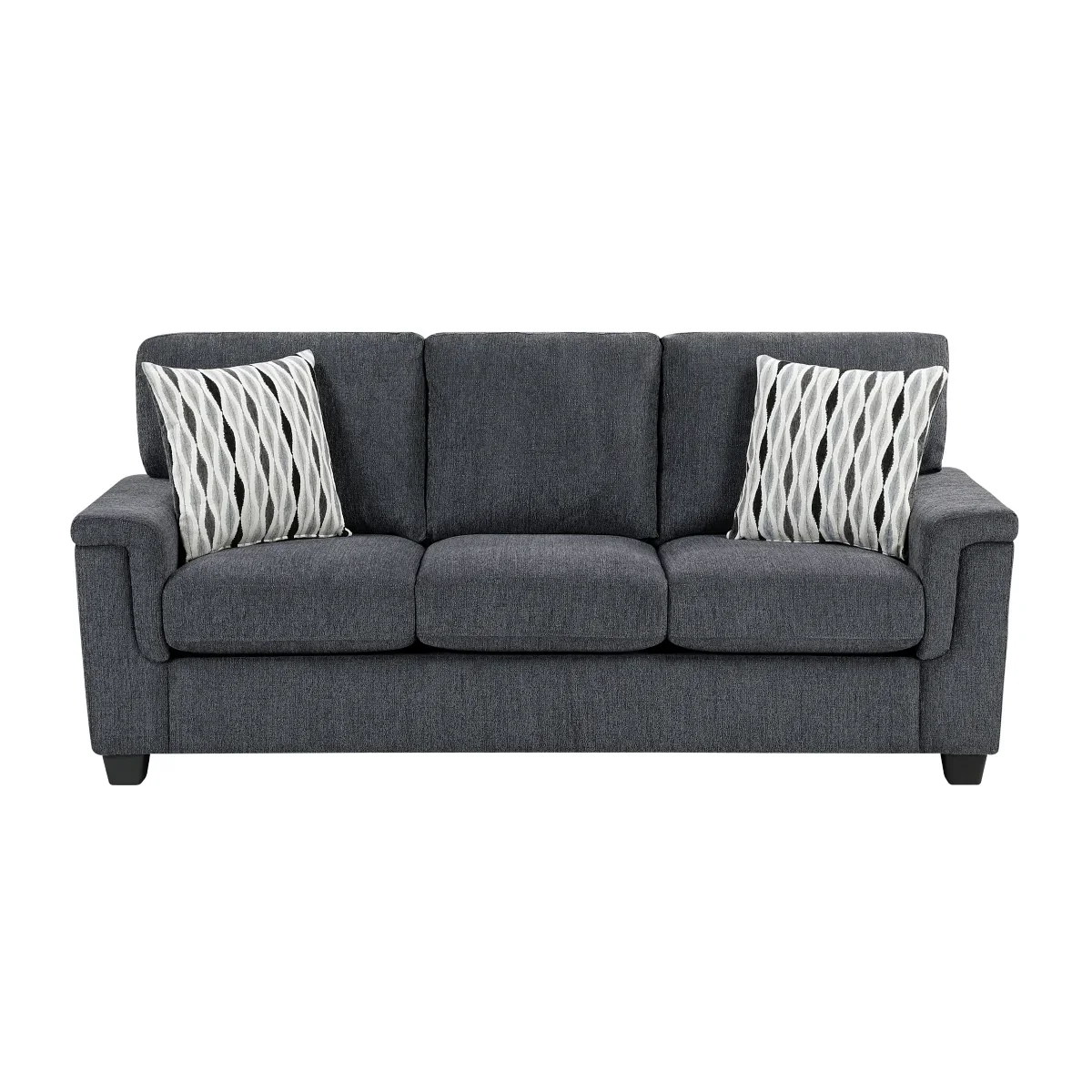 Chelsea 82" Sofa & 60" Loveseat with Decorative Pillows set by Homelegance - Gray - Image 3