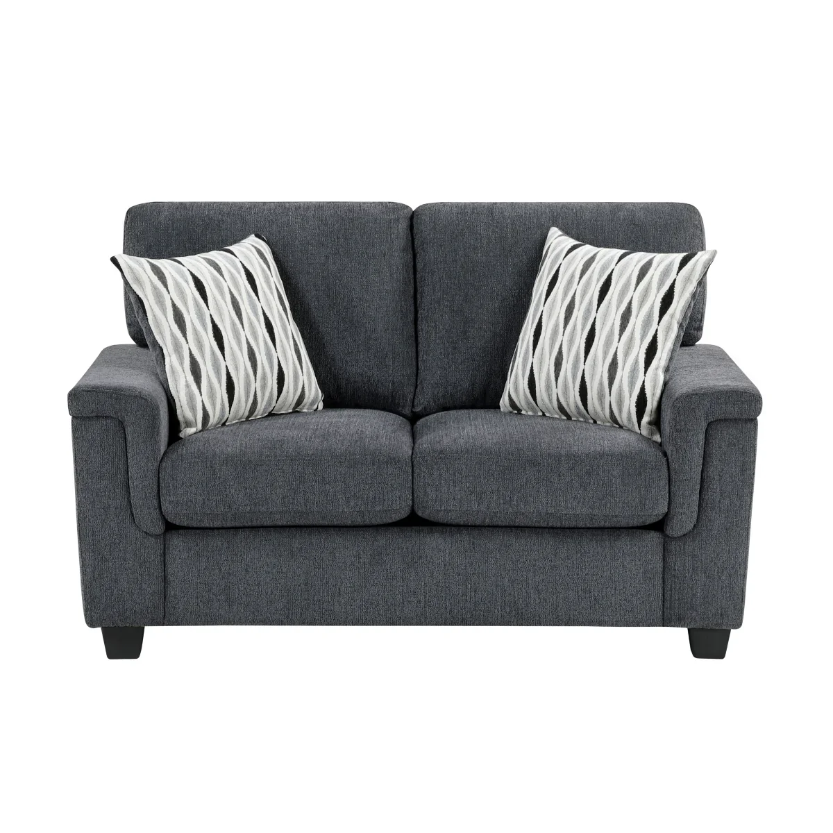 Chelsea 82" Sofa & 60" Loveseat with Decorative Pillows set by Homelegance - Gray - Image 6