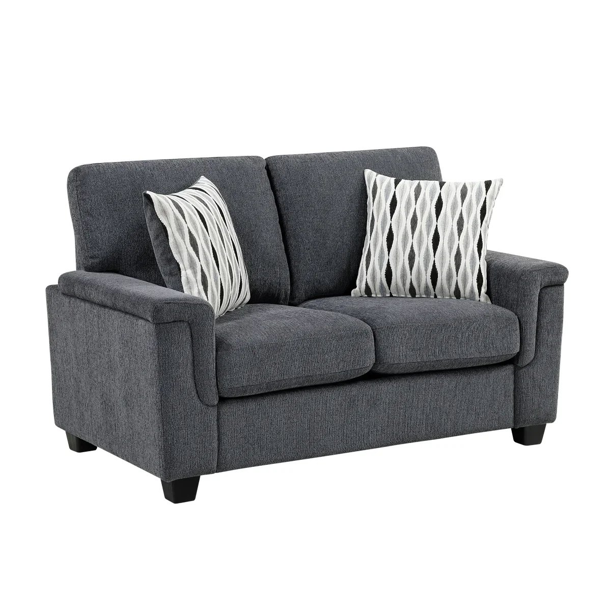 Chelsea 82" Sofa & 60" Loveseat with Decorative Pillows set by Homelegance - Gray - Image 7