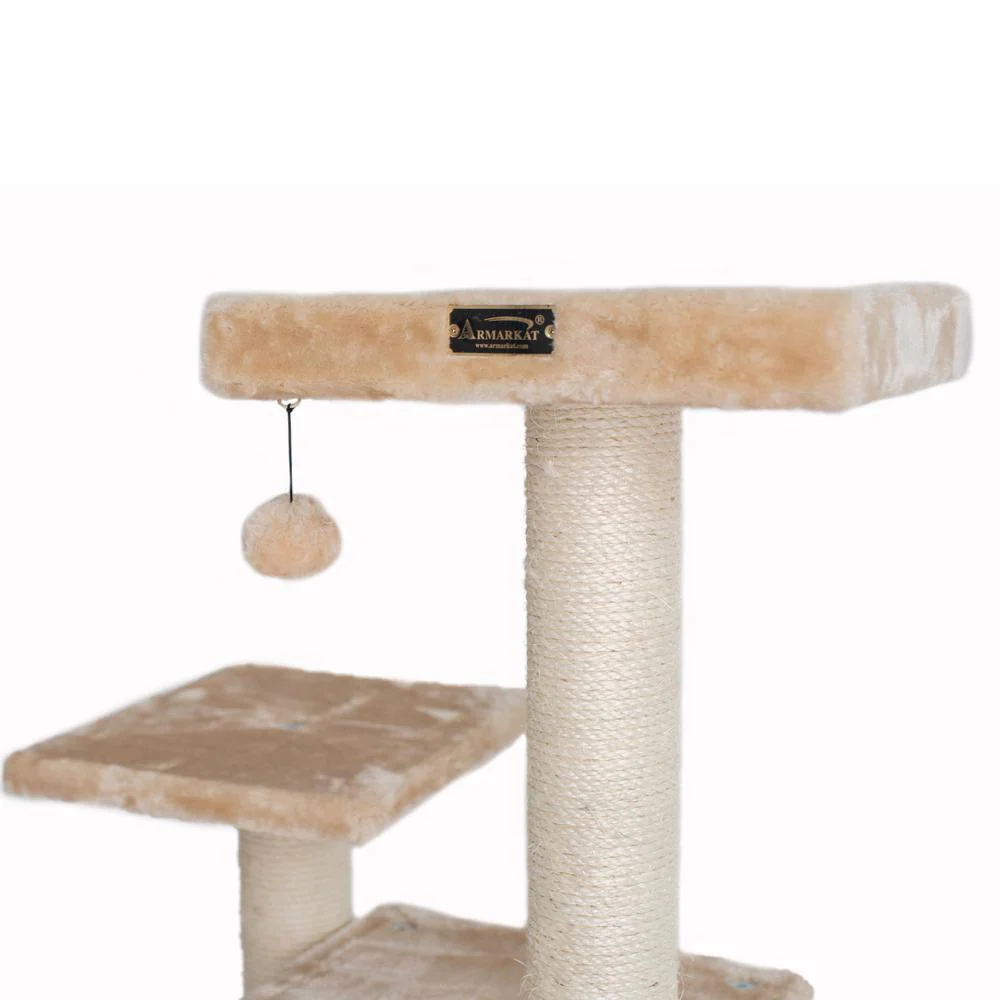 Classic Real Wood Cat Tree, 32-Inch Beige - Image 9