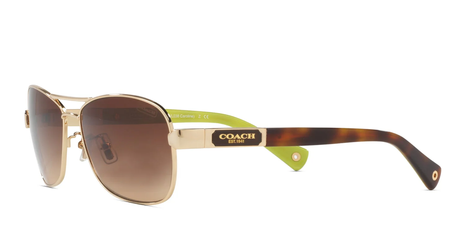 Coach HC7064 Sunglasses - Lite Gold-Crystal /Brown Gradient - Image 2