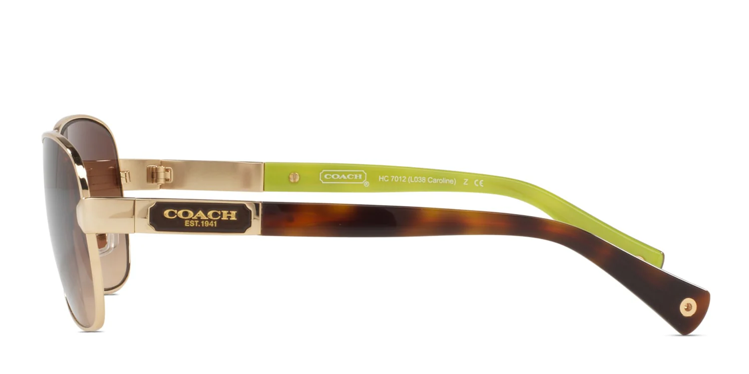 Coach HC7064 Sunglasses - Lite Gold-Crystal /Brown Gradient - Image 3