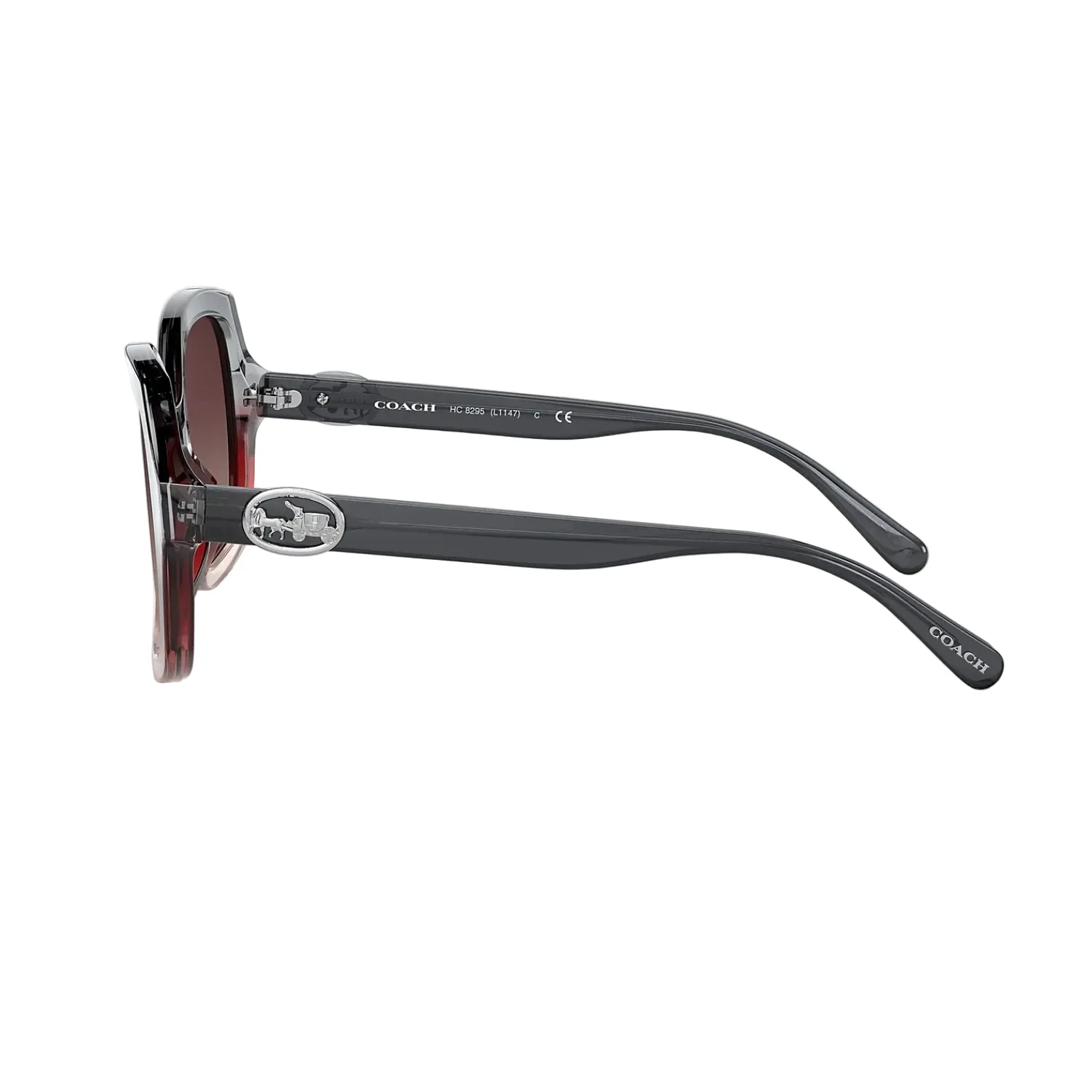 COACH Women's Sunglass, Burgundy Gray Gradient - Image 4