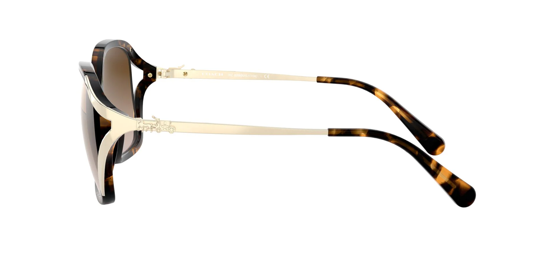 Coach Women's Sunglasses Square - Brown Gradient Polarized/Dark Tortoise - Image 3