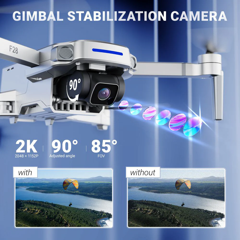 Contixo F28 Foldable Drone with 4K FHD Camera and Carrying Case, White - Image 3